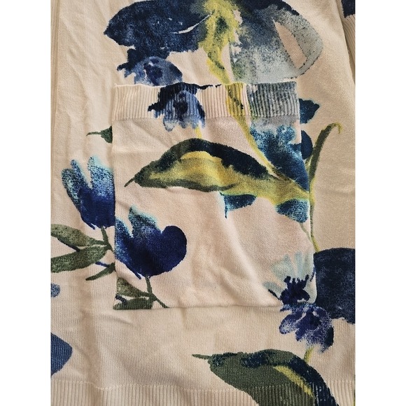 Chicos Womens 1XL cottagecore Long Sleeve Sweater Blue Floral Flowers NWT - Picture 3 of 8